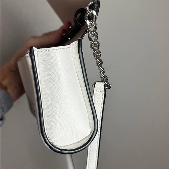 Kate Spade Blush Pink & White Crossbody Bag Silver Hardware 7.5x5x2 Spring - Picture 8 of 9